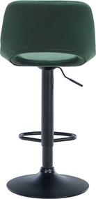 Barová stolička Camden - zamat, čierny rám - Zelená