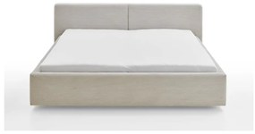 Béžová čalúnená dvojlôžková posteľ s úložným priestorom s roštom 160x200 cm Cube – Meise Möbel