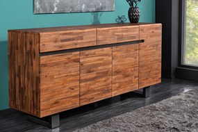 Komoda Genesis 170 cm – masívne akáciové drevo, hnedý odtieň