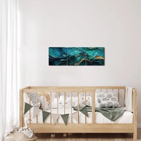 Obraz - Abstraktné textúry (s hodinami) (90x30 cm)