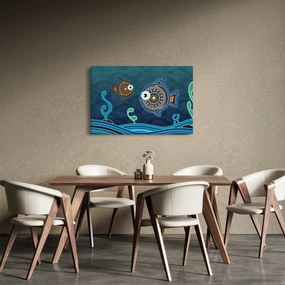 Obraz - Maľované rybičky (90x60 cm)