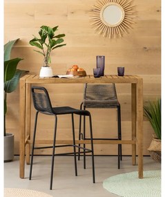 Sivá barová stolička s oceľovou konštrukciou Kave Home Glenville, výška 74 cm