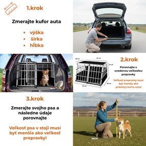 Prepravka pre psa BRUNO, 97x90x70cm, strieborná/čierna Cadoca