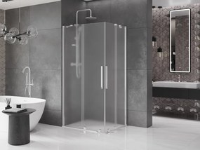 Mexen Velar Duo, sprchový kút s posuvnými dverami 90 x 80 cm, 8mm sklo námraza, chrómová, 871-090-080-32-01