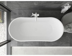 Mexen Montana, voľne stojaca vaňa 180 x 80 cm, biela-čierna, biely prepad, 52011808075-20