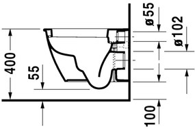 Duravit Darling New - Závesné WC Compact, 485x360 mm, biela 2549090000