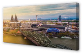 Obraz na plátne Nemecko panorama riečny mosty 125x50 cm