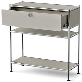 Kovová konzola »CN3 Slim Line« so zásuvkou, svetlosivá