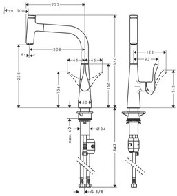 Hansgrohe Metris Select, drezová batéria s výsuvnou koncovkou, chrómová, HAN-14857000