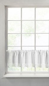 EUROFIRANY Záclona s čipkovým vzorom 150 cm x 30 cm biela 60% bavlna 40% polyester