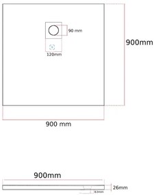 Erga Oldaf, SMC štvorcová sprchová vanička 90 x 90 cm, šedá matná, ERG-GMA-OL-9090G