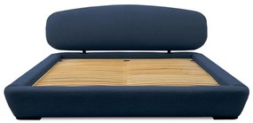 Tmavomodrá čalúnená dvojlôžková posteľ s roštom 160x200 cm Odette – Scandic
