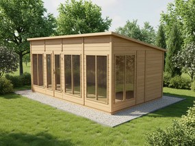 domceknazahradu.sk - Drevený domček PAMPA DE LUXE s pultovou strechou - Premium, farba natur, (3,2 × 5,2 m), R_PAMPA_DELUXE2