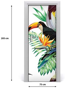 Samolepiace fototapety na dvere tropický vták 75x205 cm
