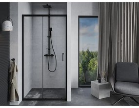 Mexen Apia, posuvné dvere do otvoru 145 x 190 cm, 6mm číre sklo, čierny profil, 845-145-000-70-00