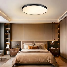 Immax NEO 07313L-LED SEMPLICI - stmievateľné stropné svietidlo 96 W/230 V, priemer 80 cm, Tuya Wi‑Fi, čierne, s diaľkovým ovládaním