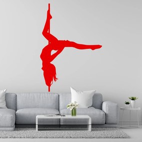 Veselá Stena Samolepka Pole dance Farba: červená, Veľkosť: 100 x 70 cm