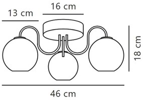 Nordlux - Prisadený luster FRANCA 3xE14/40W/230V