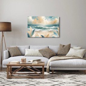 Obraz – Maľovaná pláž v jemných farbách (90x60 cm)