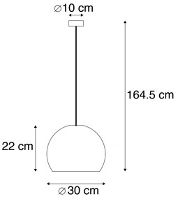 Moderné okrúhle závesné svietidlo opálové biele - Globe