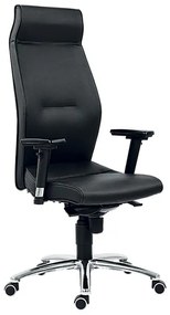 Kožené kancelárske kreslo MEGA, čierna