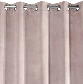 Zamatové závesy púdrovej farby do spálne 140 x 250 cm Dĺžka: 250 cm