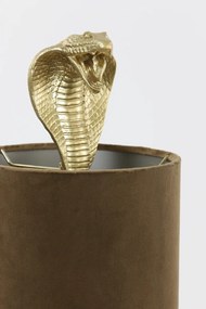 Zlatá stolná lampa va tvare hada Snake s karamelovým tienidlom - 27 * 25 * 68cm / E27