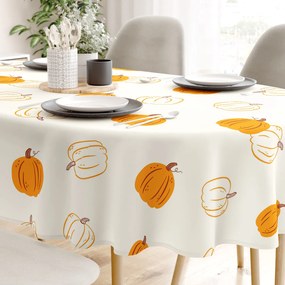 Goldea oválny obrus 100% bavlnené plátno - jesenné tekvice 120 x 160 cm