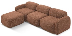 Oranžová/hnedá modulárna rohová pohovka (variabilná) Ailani – Makamii