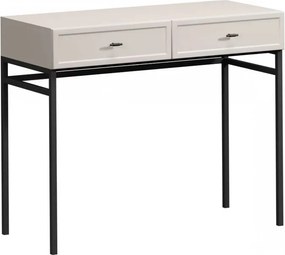 Konzola / toaletný stolík Lorini 100 cm - kašmírová / čierne úchytky T