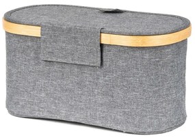 Úložný box G21 30 x 15 x 15 cm, bambusový s vekom, sivý