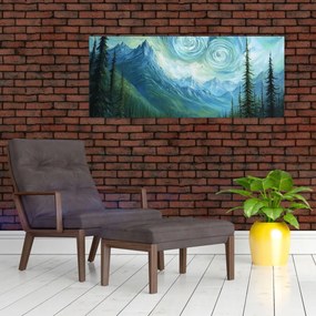 Obraz - Krajina s nádychom Van Gogha (120x50 cm)