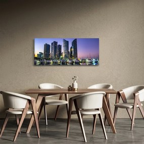 Obraz jachiet a mrakodrapov (120x50 cm)