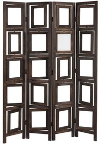 Paraván Shabby s fotorámikmi - 161 x 125 cm - Hnedá