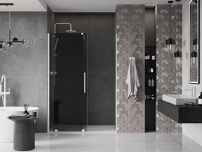 Mexen Velar, posuvné sprchové dvere do otvoru 150 cm, 8mm šedé sklo, biela matná, 871-150-000-41-20