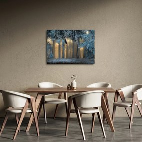 Obraz zasneženého lesa (70x50 cm)