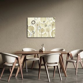 Abstraktný obraz s púpavami (70x50 cm)