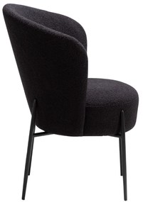 ORBIT ČALÚNENÁ STOLIČKA obsidian black bouclé/black