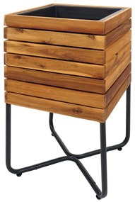 Kvetináč HWC-L25, 60x33x33cm, akáciové drevo - hnedá