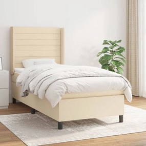 Boxspring posteľ s matracom krémová 100x200 cm látka 3131494