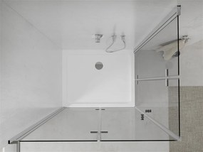 Mexen Lima Duo, sprchový kút so skladacími dverami 80 (dvere) x 70 (dvere) cm, 6mm číre sklo, chrómový profil + slim sprchová vanička biela + chrómový sifón, 856-080-070-01-02-4010