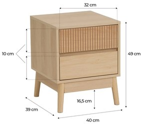 Nočný stolík v prírodnej farbe Iona – Casa Selección
