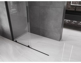 Mexen Velar, posuvné dvere do otvoru typ Walk-In 150 cm, 8mm číre sklo, čierna matná, 871-150-000-03-70