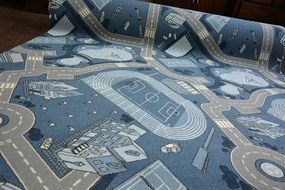 Detský protišmykový koberec STREET nebeský