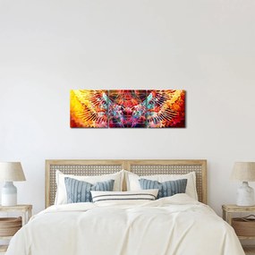 Obraz - Merkaba s krídlami, abstrakcia (s hodinami) (90x30 cm)