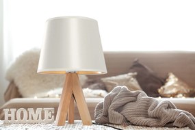 Toolight - Nočná stolová lampa E27 60W APP976-1T, biela-hnedá, OSW-06683