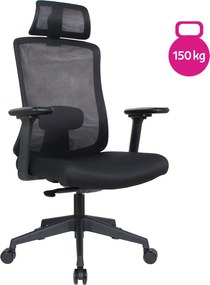 Kancelárske kreslo, čierna, nosnosť 150 kg, ROSANO