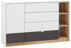 Komoda Torino 06 biela/dub castello/grafit