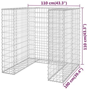 Gabiónová stena na odpadkový kôš, oceľ 110x100x110 cm
