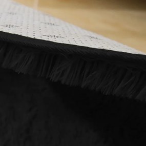 Protišmykový koberec SHAGGY čierny